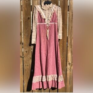 VTG Handmade Gunne Sax Jessica San Francisco, Lace, Victorian Maxi Zip Size 7